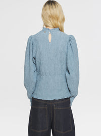 Blouse smockée Angelie - Blue