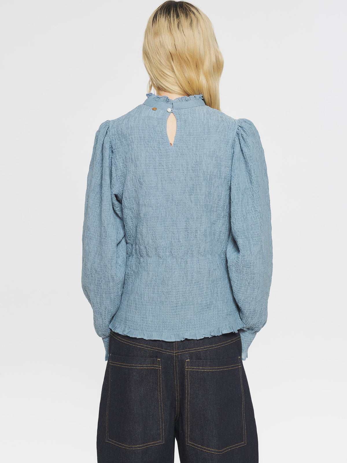 Blouse smockée Angelie - Blue