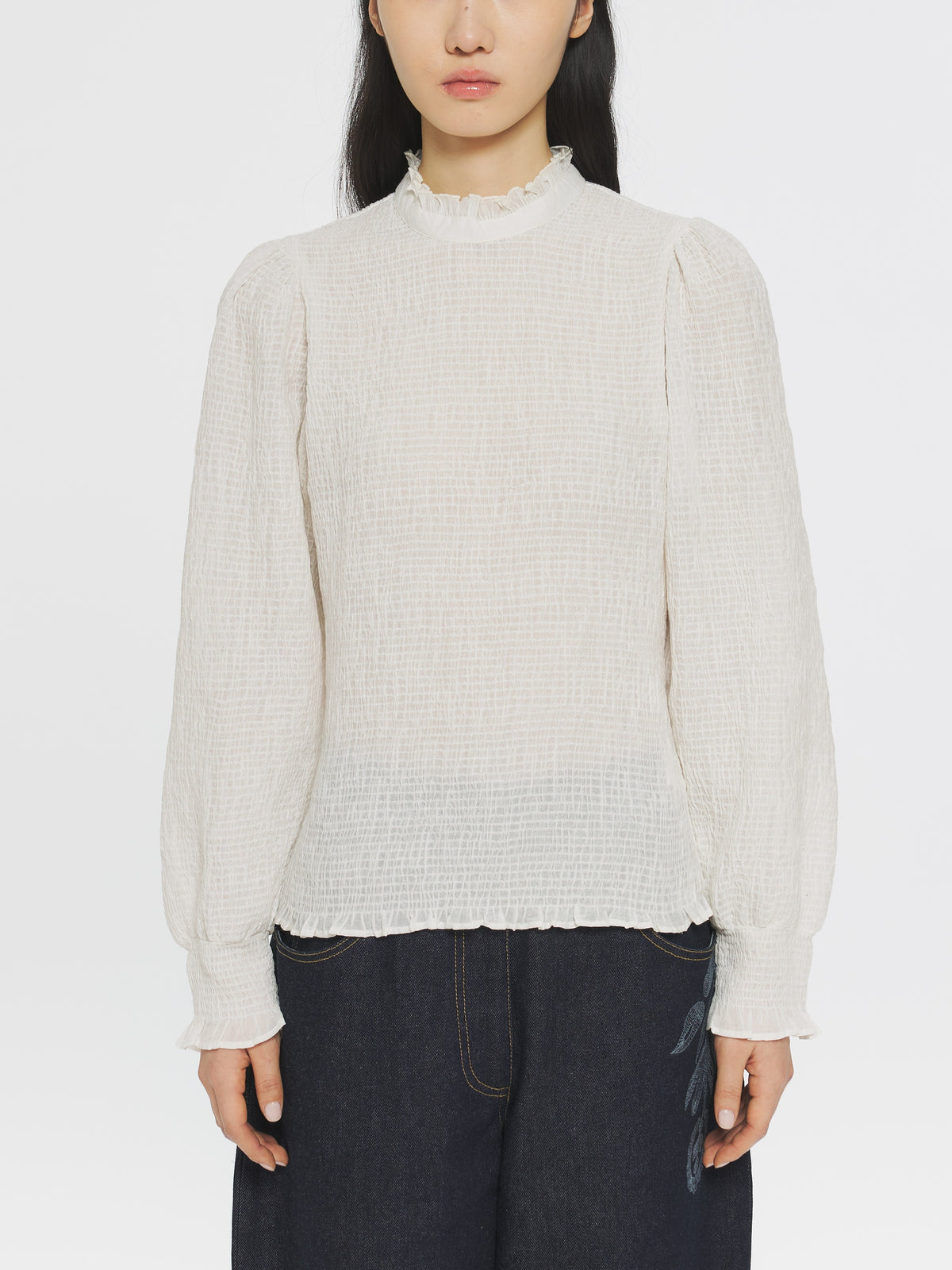 Blouse smockée Angelie - Cream
