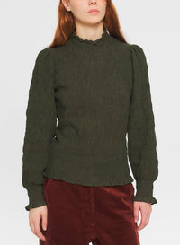 Blouse smockée Angelie - Dark Green