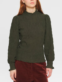 Blouse smockée Angelie - Dark Green