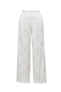 Carla Anine Bing x Helena Christensen silk high-waisted trousers - Ivory