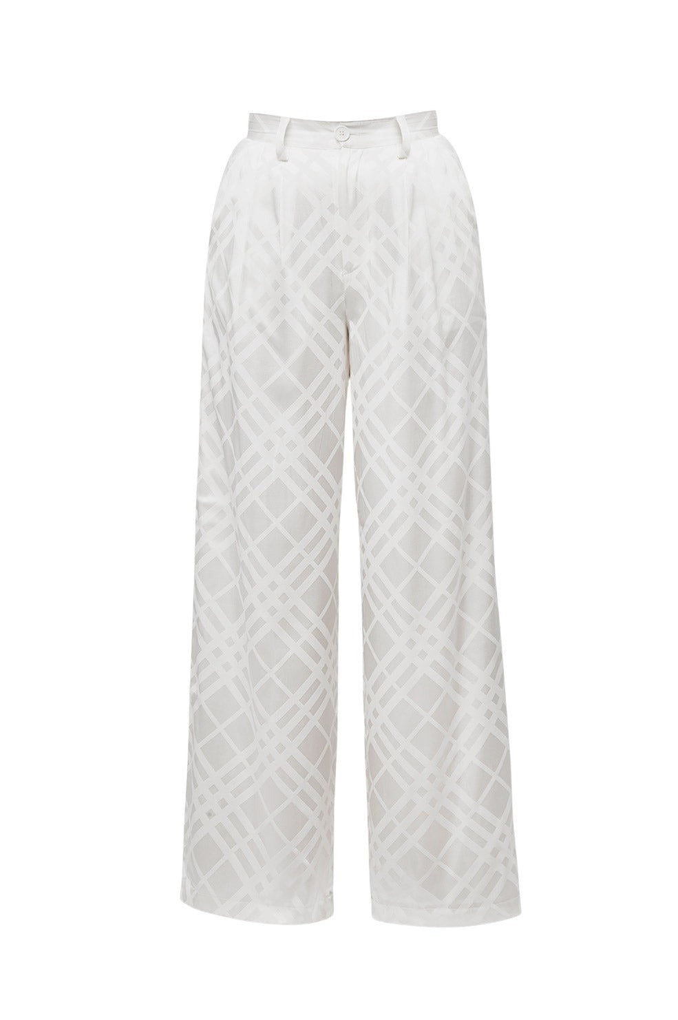 Carla Anine Bing x Helena Christensen silk high-waisted trousers - Ivory