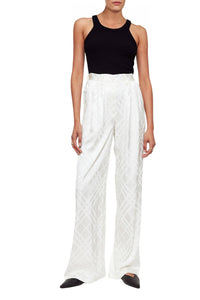 Carla Anine Bing x Helena Christensen silk high-waisted trousers - Ivory