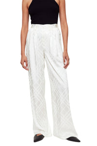 Carla Anine Bing x Helena Christensen silk high-waisted trousers - Ivory