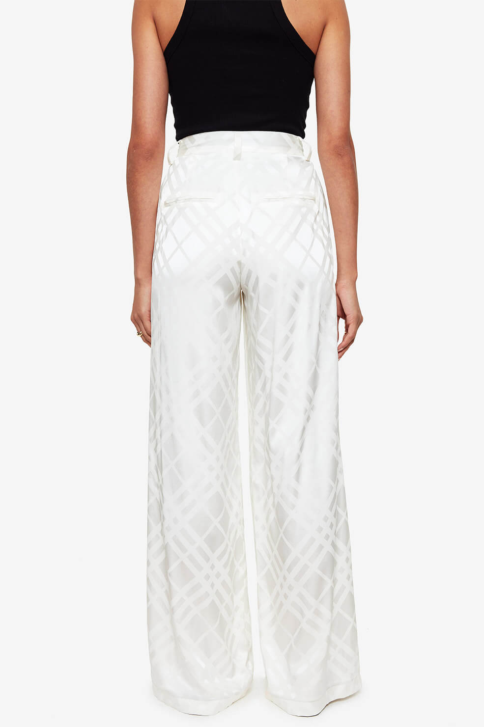 Carla Anine Bing x Helena Christensen silk high-waisted trousers - Ivory