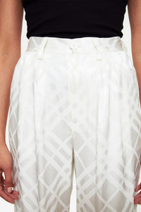 Carla Anine Bing x Helena Christensen silk high-waisted trousers - Ivory