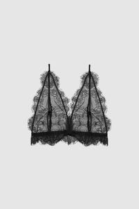 DELICATE LACE BRA - BLACK