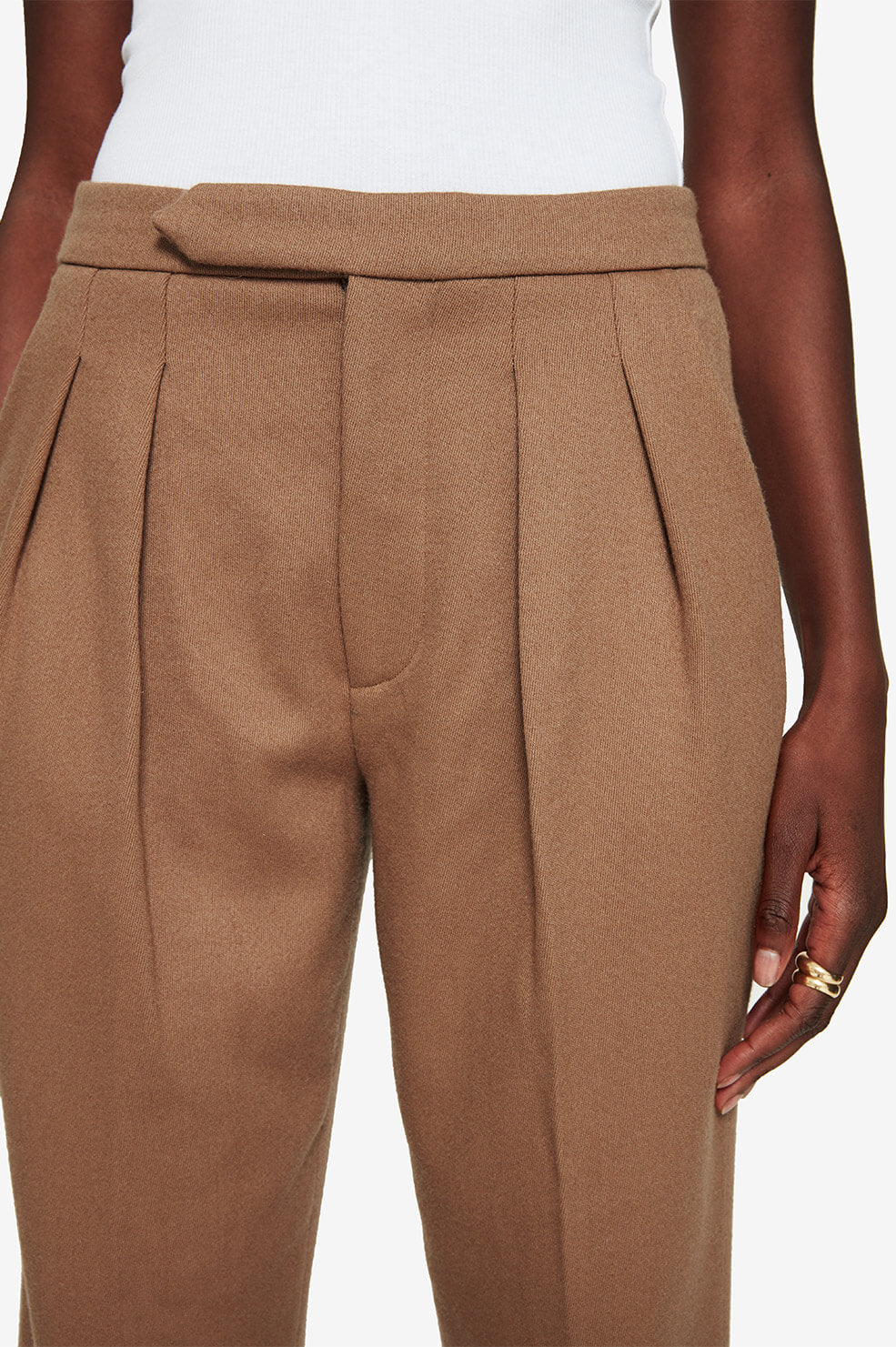 James mid-rise wool trousers - Brown