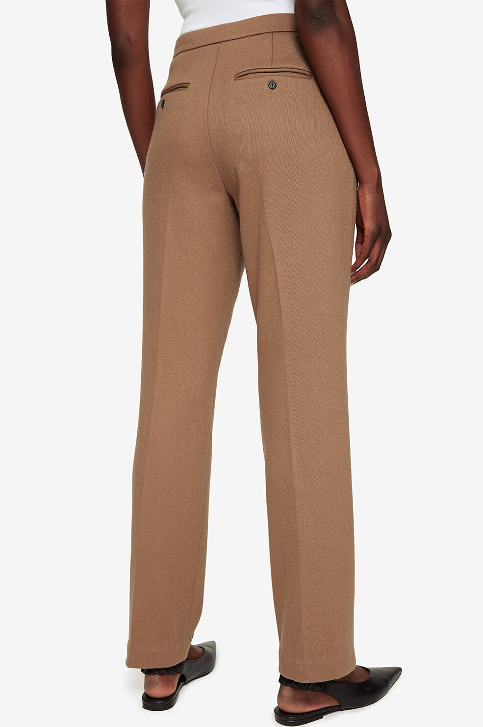 James mid-rise wool trousers - Brown