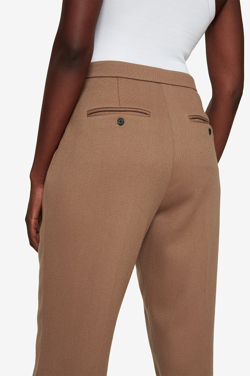 James mid-rise wool trousers - Brown