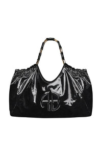 KATE TOTE - HIGH-SHINE BLACK