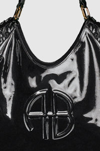 KATE TOTE - HIGH-SHINE BLACK