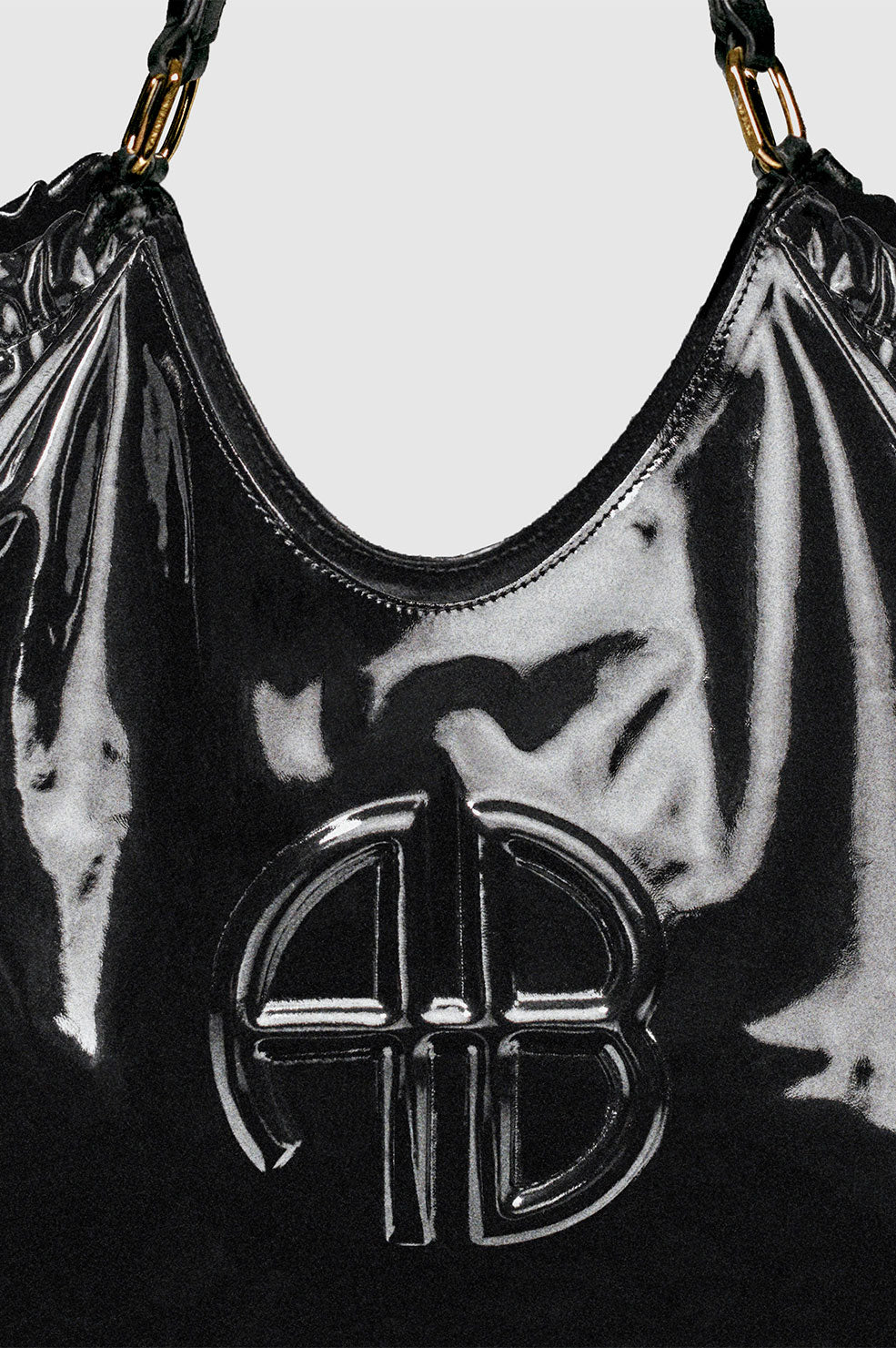 KATE TOTE - HIGH-SHINE BLACK