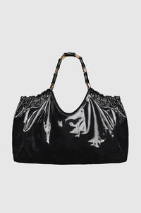 KATE TOTE - HIGH-SHINE BLACK