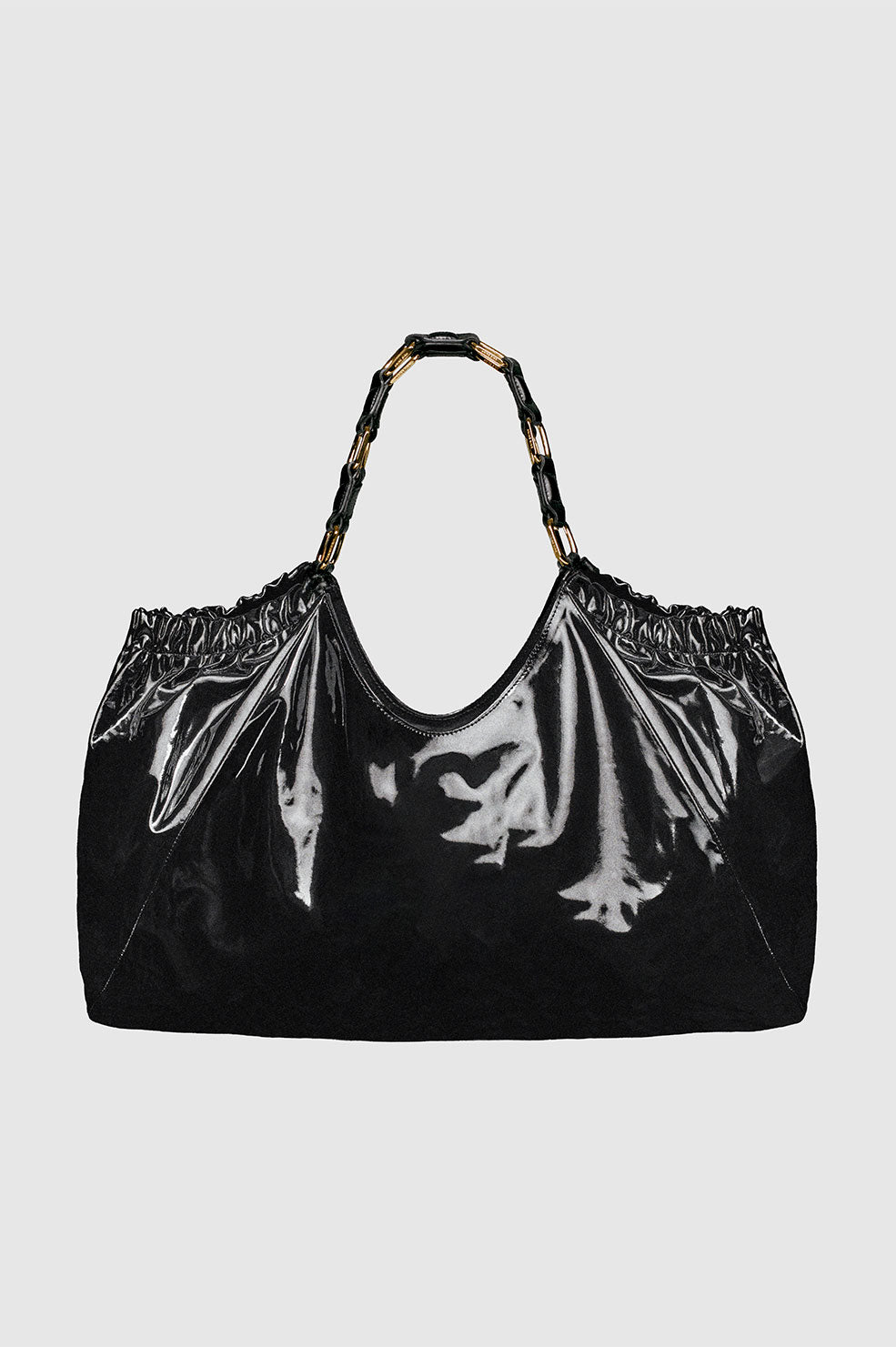 KATE TOTE - HIGH-SHINE BLACK