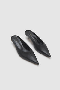 Mules à talons Rooney en cuir - Black