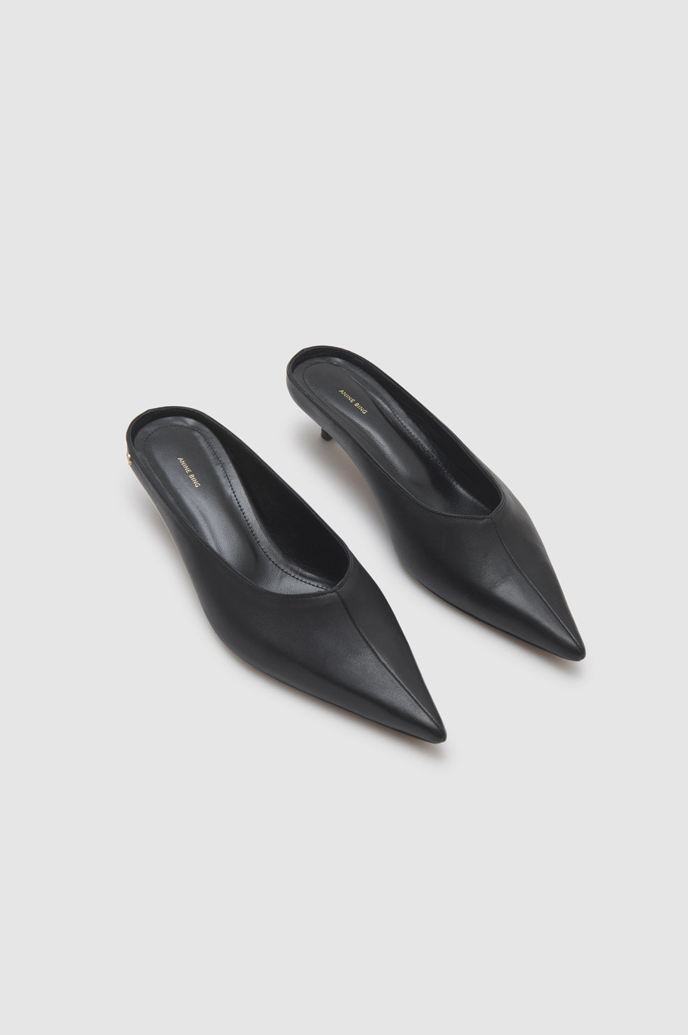 Mules à talons Rooney en cuir - Black
