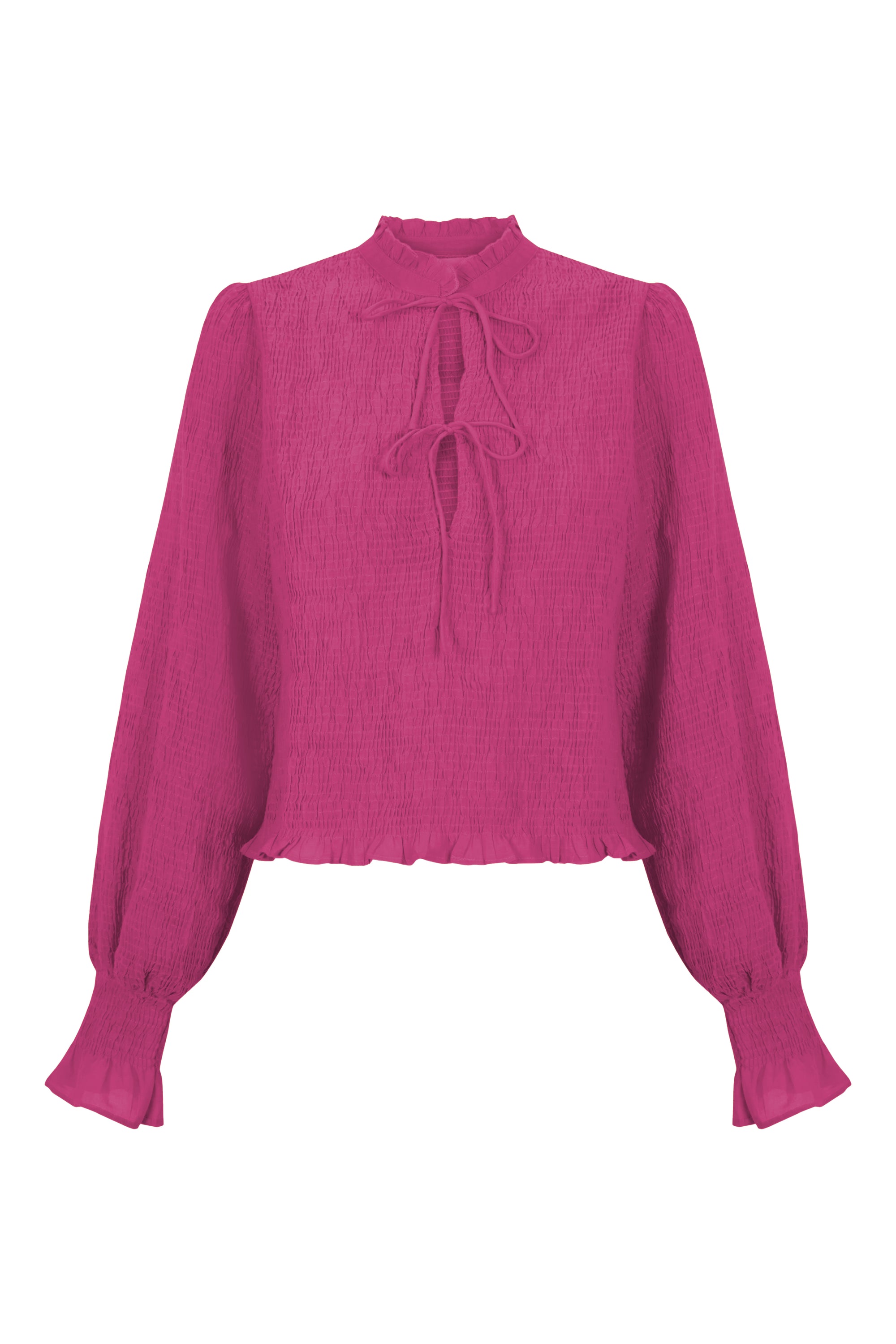 Blouse smockée Anna - Fushia
