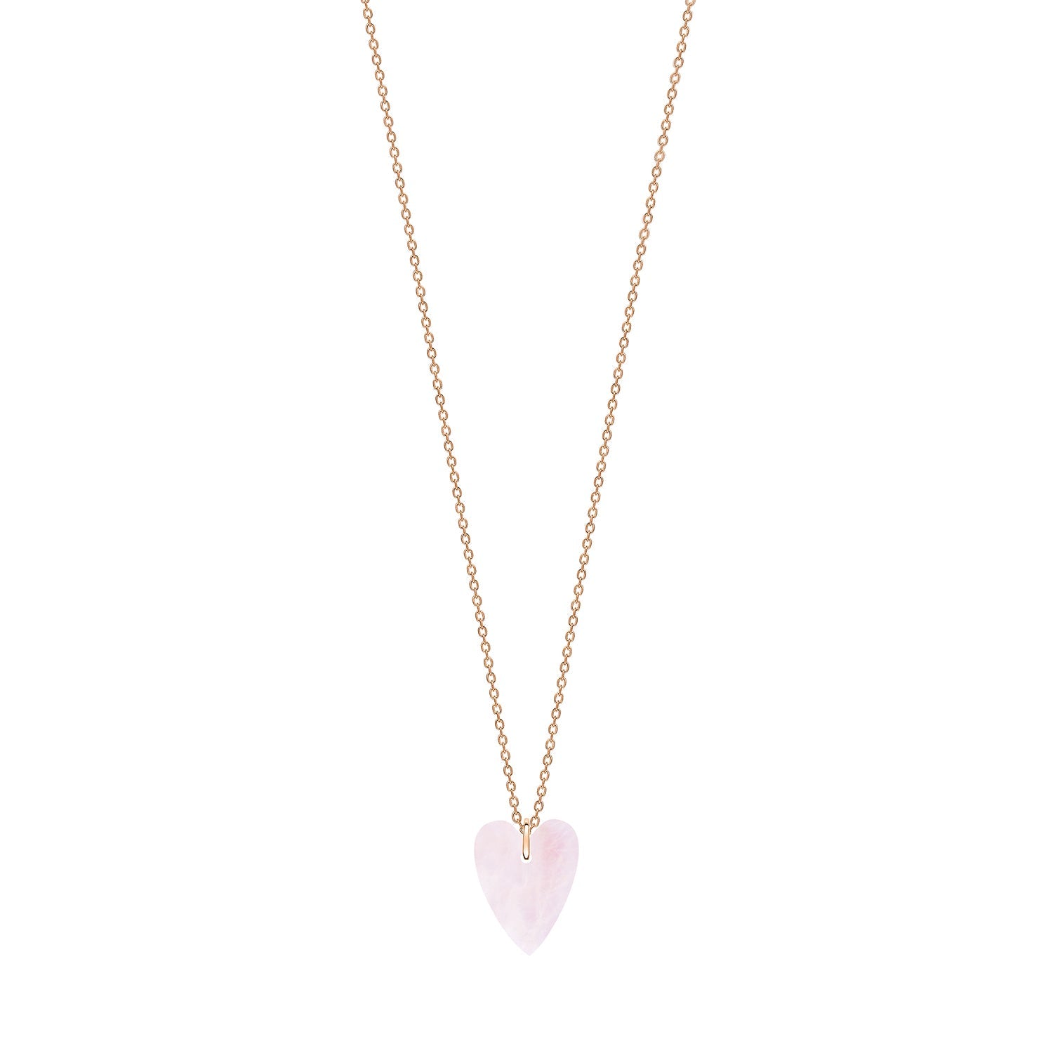 angele mini pink quartz heart on chain