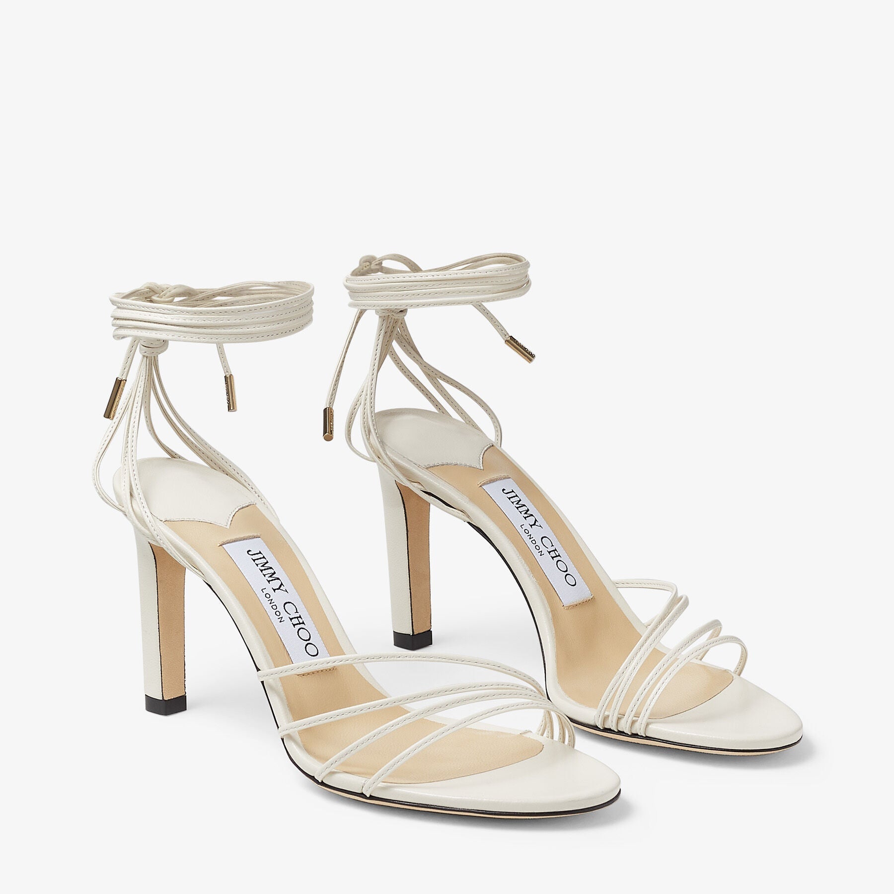 Antia 85 leather sandals - Latte