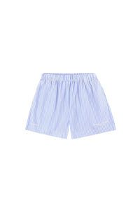 Short boxer Eden Script à rayures - Bleu & Blanc