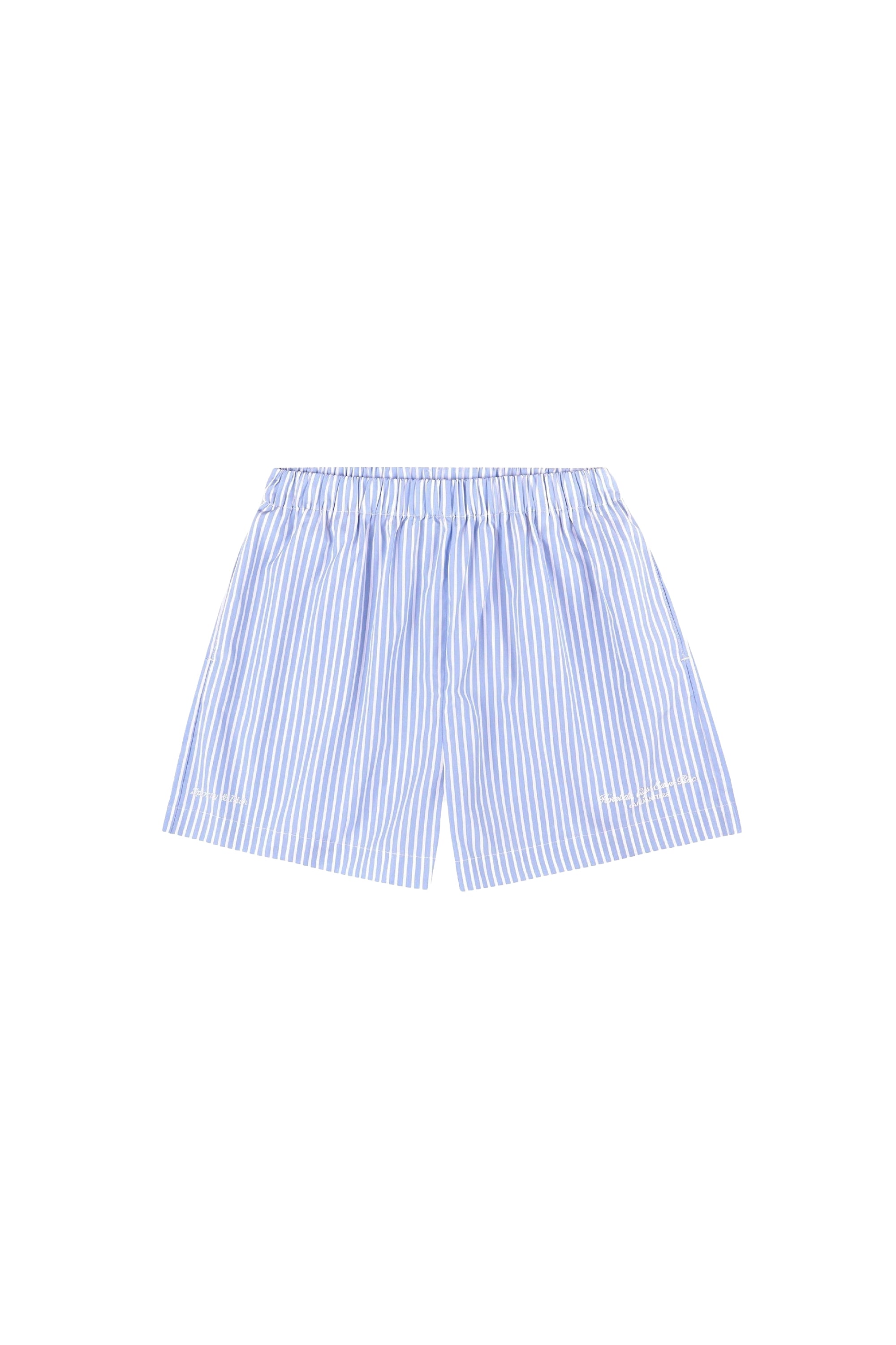 Short boxer Eden Script à rayures - Bleu & Blanc