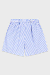Short boxer Eden Script à rayures - Bleu & Blanc