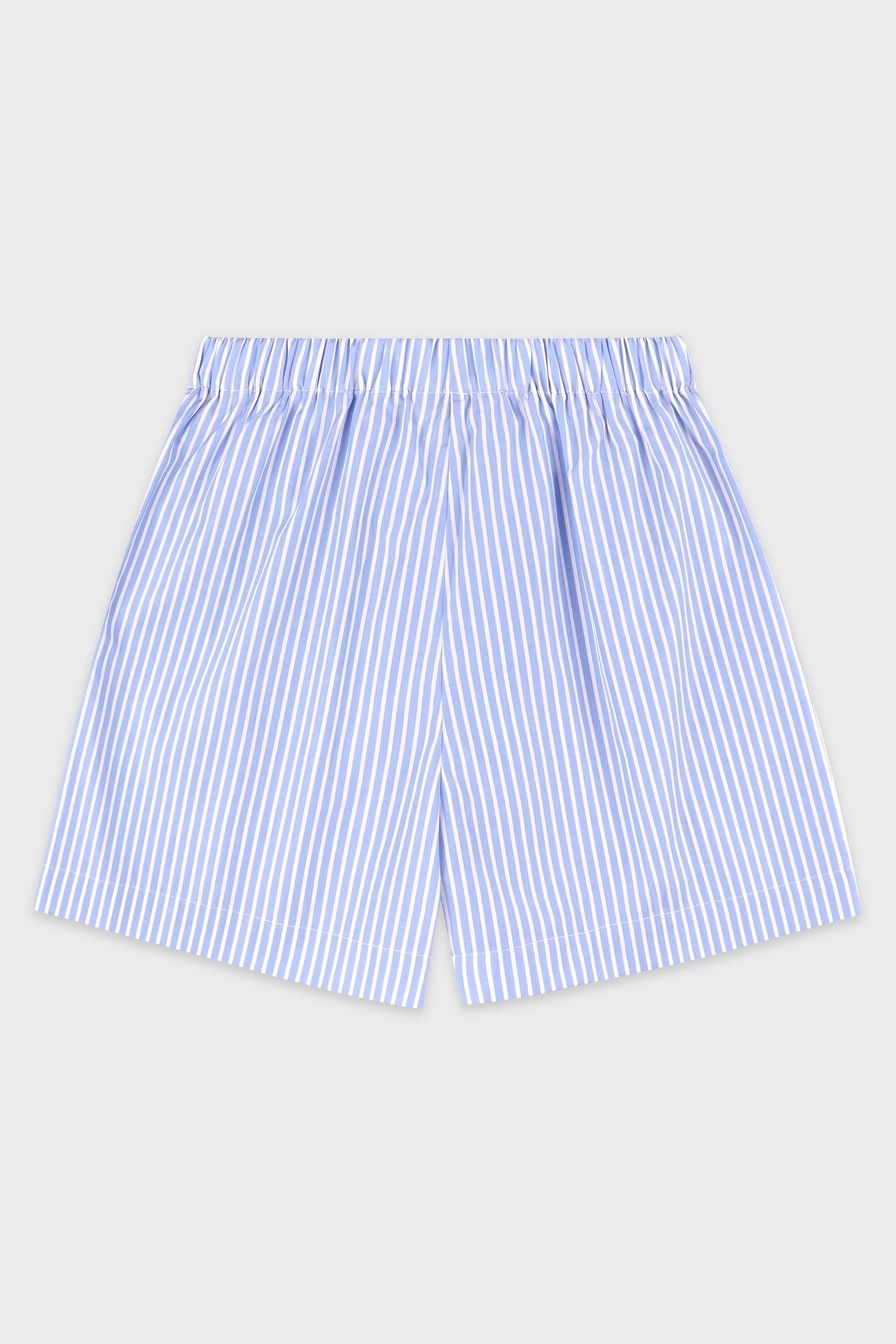 Short boxer Eden Script à rayures - Bleu & Blanc