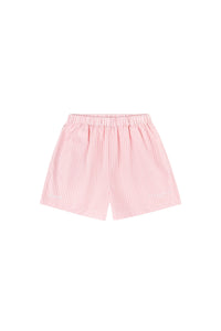 Short boxer Eden Script à rayures - Rose & Blanc