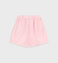 Short boxer Eden Script à rayures - Pink & White Stripe