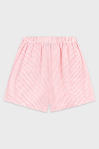 Short boxer Eden Script à rayures - Pink & White Stripe