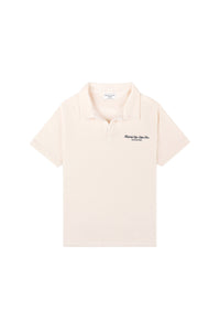 Polo Eden Script brodé en velours - Cream