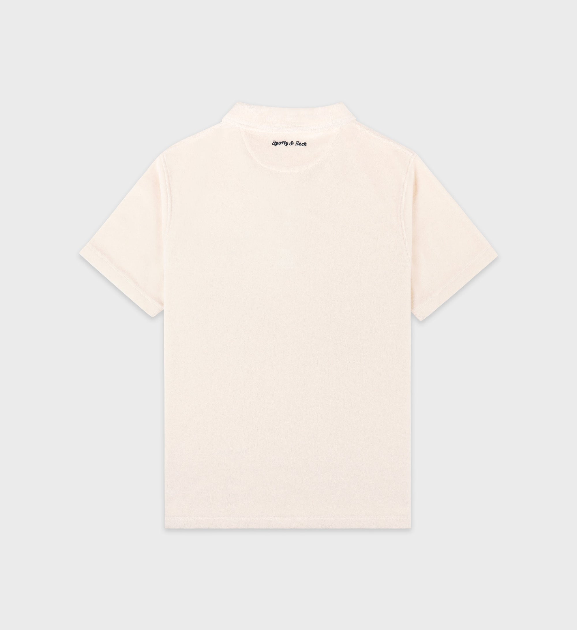 Polo Eden Script brodé en velours - Cream