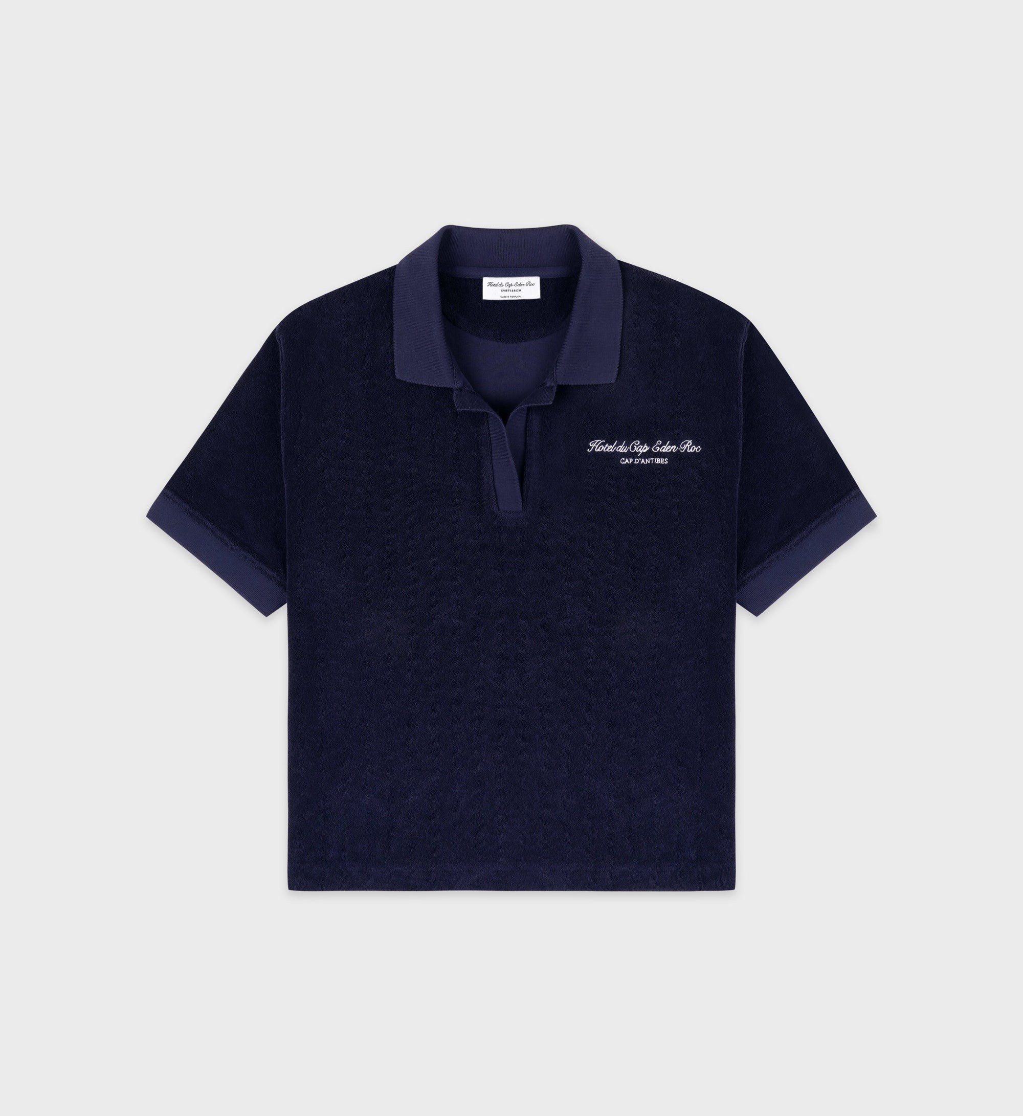 Eden Script Terry Polo Women - Navy & White