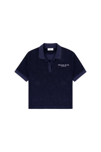 Eden Script Terry Polo Women - Navy & White