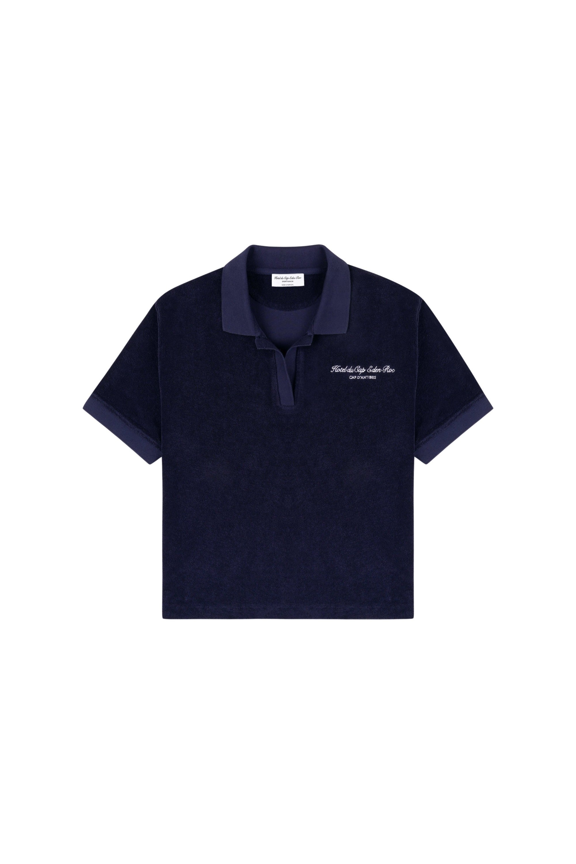 Eden Script Terry Polo Women - Navy & White
