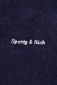 Polo Eden Script en éponge - Bleu Marine & Blanc
