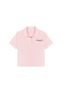 Polo Eden Script brodé en velours - Pink Dolphin