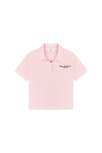 Polo Eden Script brodé en velours - Pink Dolphin