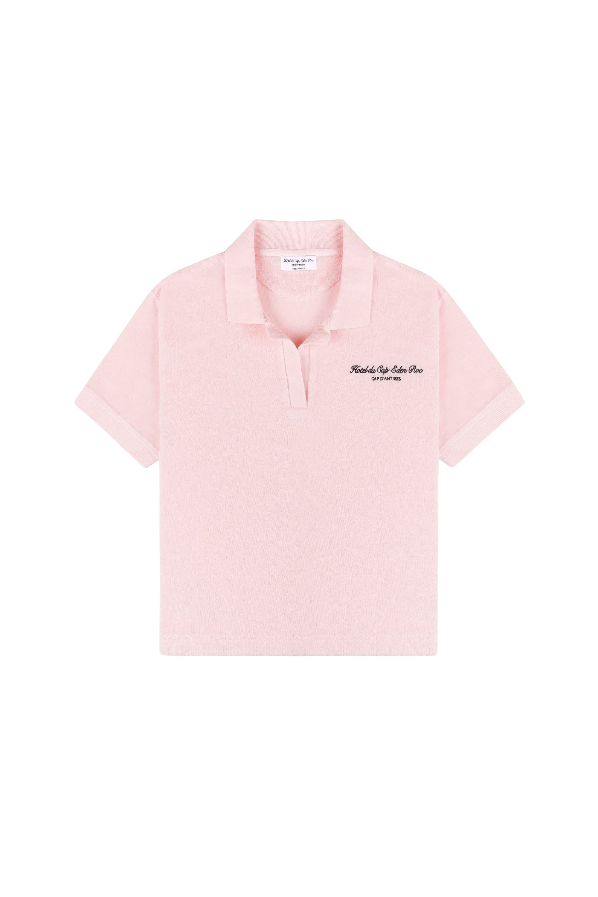 Polo Eden Script brodé en velours - Rose