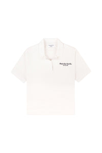 Polo Eden Script brodé en velours - White
