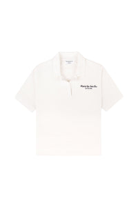 Polo Eden Script brodé en velours - White