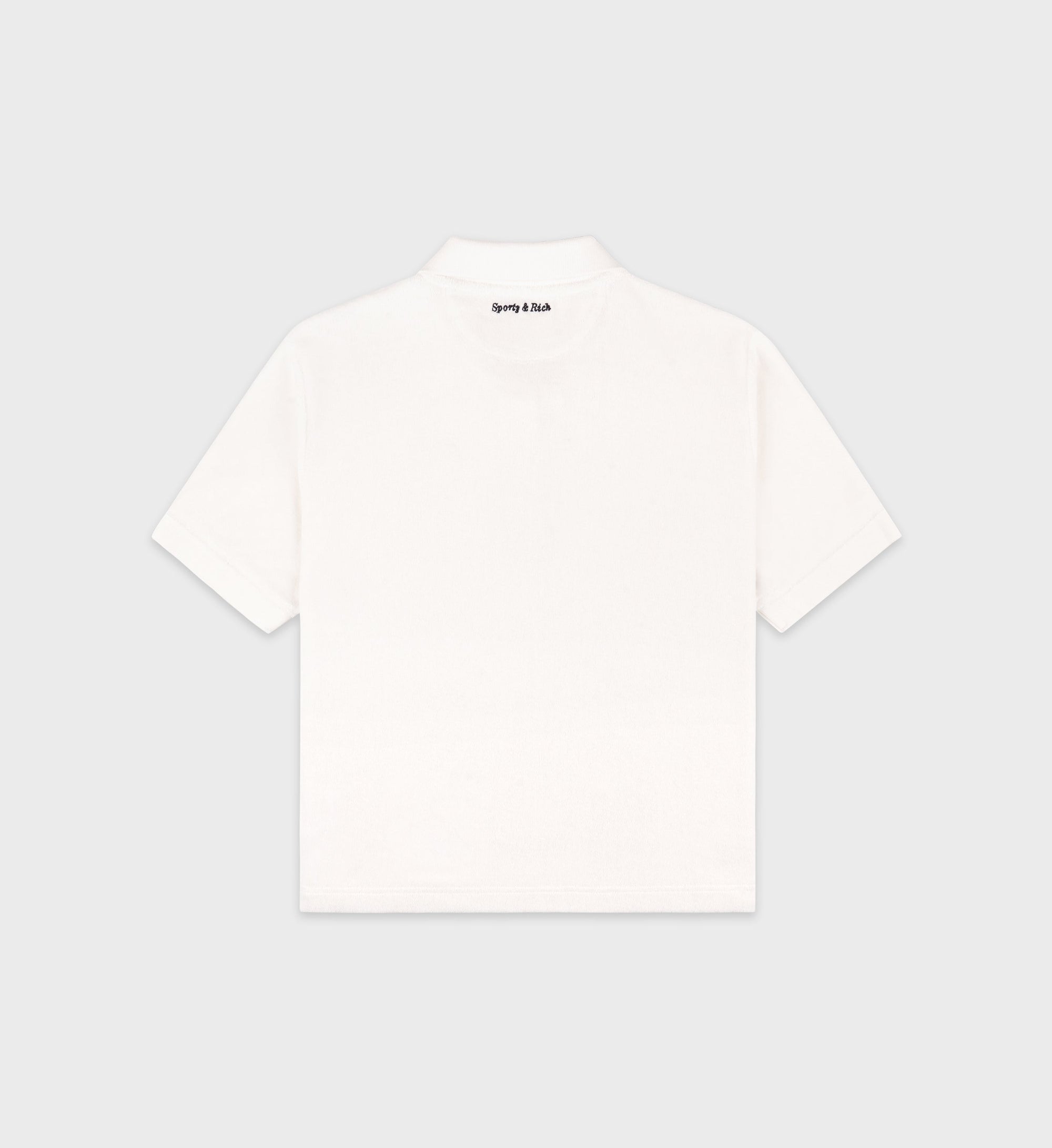 Polo Eden Script brodé en velours - White