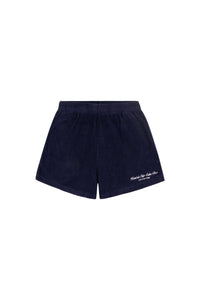 Short Eden Script en velours - Dark Navy