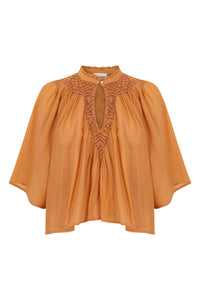 Blouse brodée Ayo - Rust