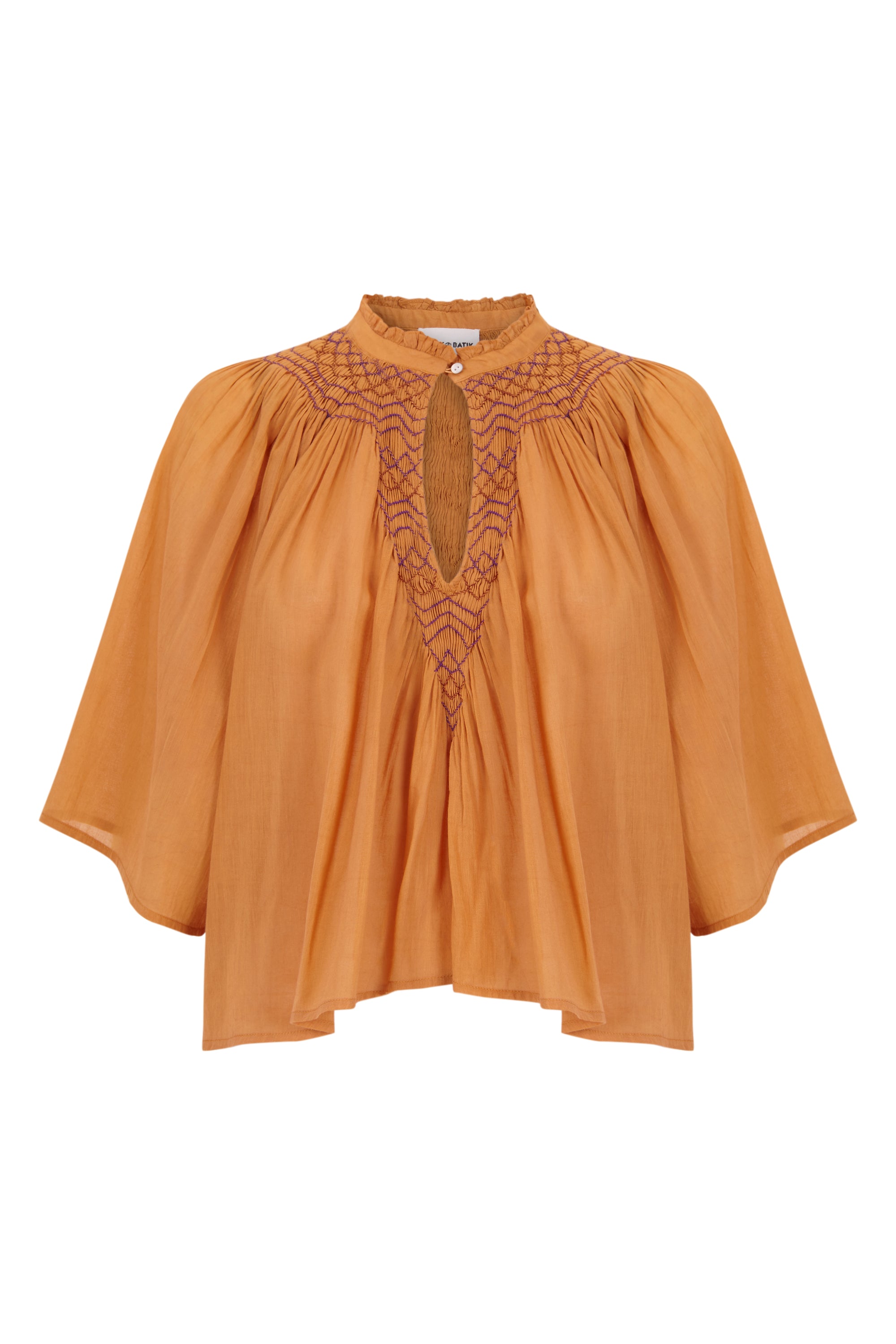 Blouse brodée Ayo - Rust