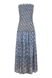 Robe bustier smockée Cassy - Blue