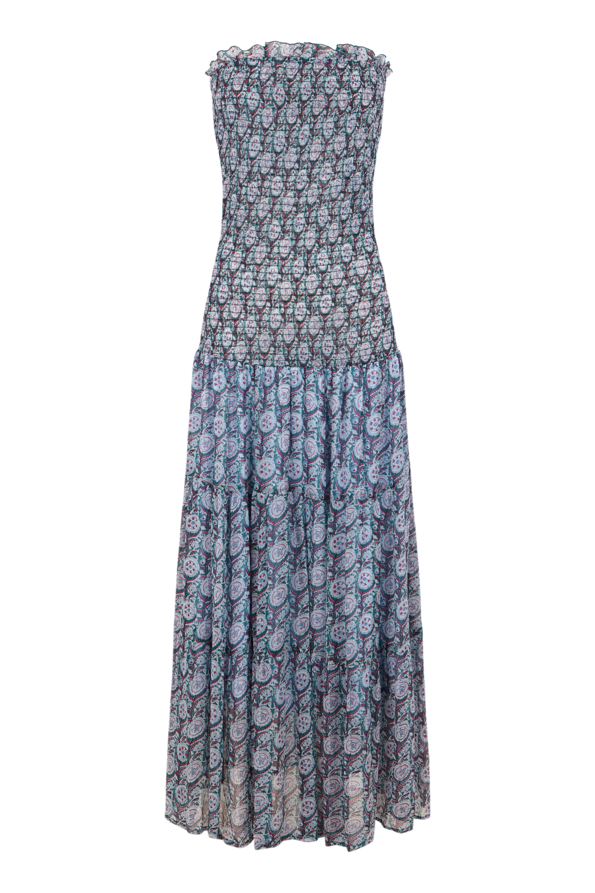Robe bustier smockée Cassy - Blue