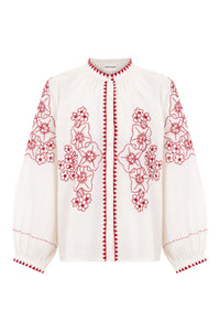 Blouse brodée Cindy - Cream